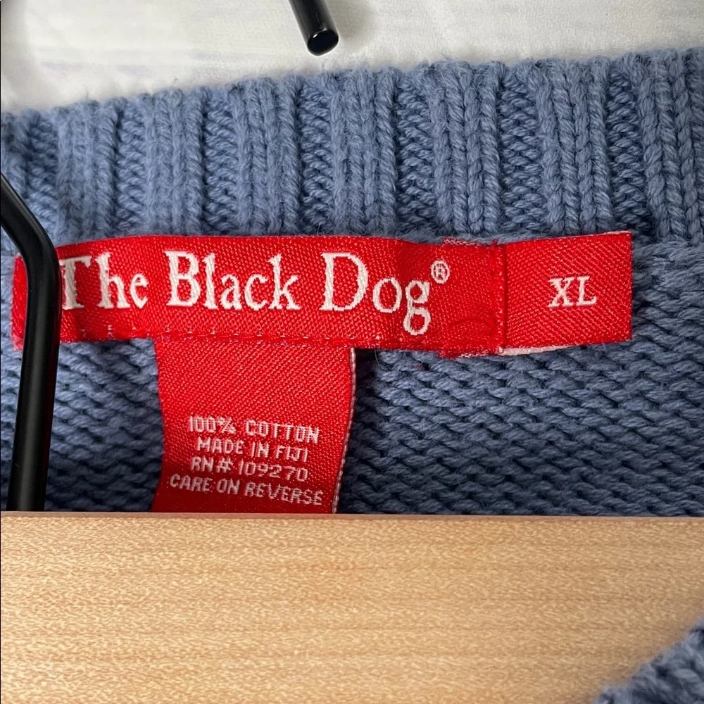Blue Sweater with Black Dog Design Size XL KIDS